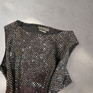 NOTATIONS SILVER SEQUIN TOP